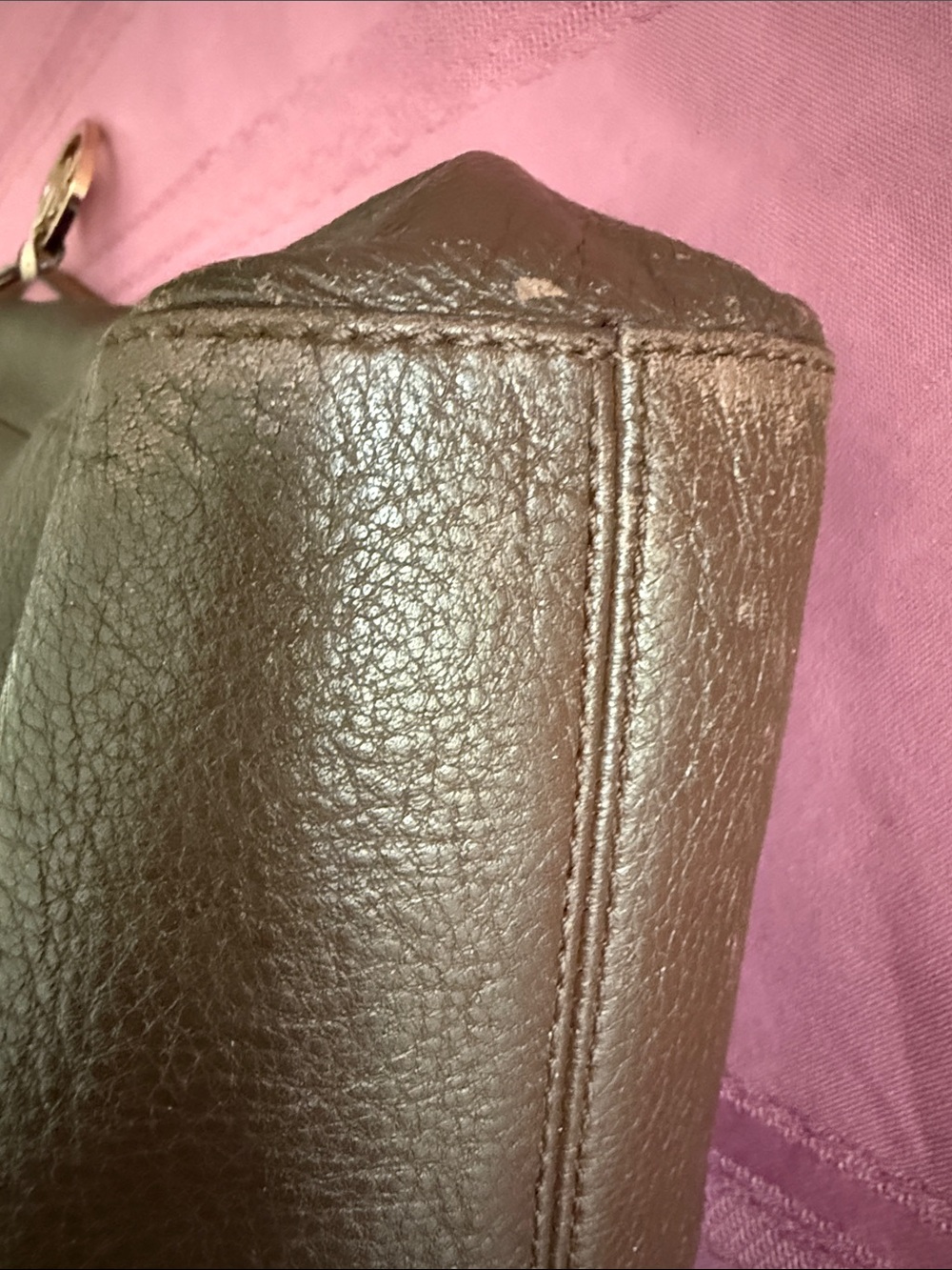 Michael Kors Dark Brown Leather Tote with Gold Hardware - Picture 6 of 13